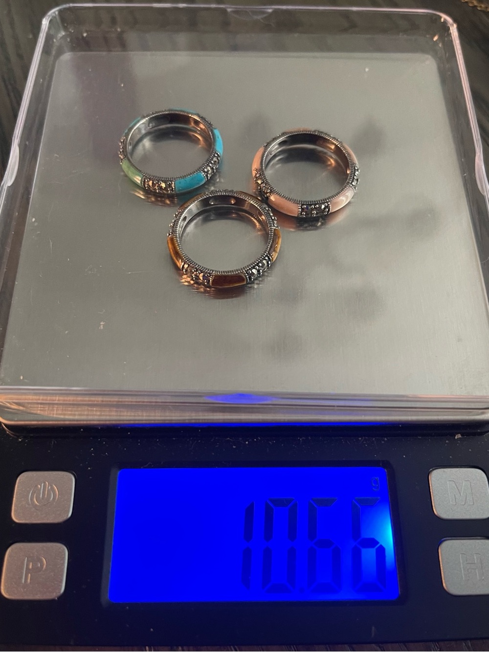 Set a vintage SS suspicion, QVC stack rings, art deco revival 90’s … 10.6 g - Picture 12 of 13